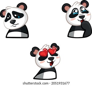 Cute Panda Different Emotions Stock Vector (Royalty Free) 2051931677 ...