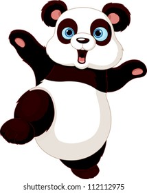 Cute Panda doing martial art