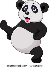 Cute Panda doing martial art