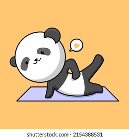 cute panda doing workout cartoon design