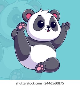 Lindo panda haciendo movimientos de yoga