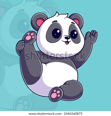 Cute panda doing yoga moves