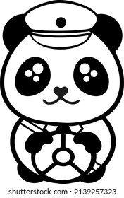 controlador panda lindo con cinturón de seguridad