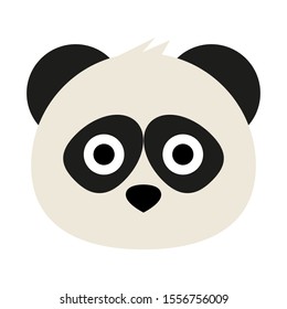 Cute panda emoticon with different expressions. Funny emoji faces. Simple cartoon vector illustration.