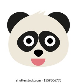 Cute panda emoticon with different expressions. Funny emoji faces. Simple cartoon vector illustration.