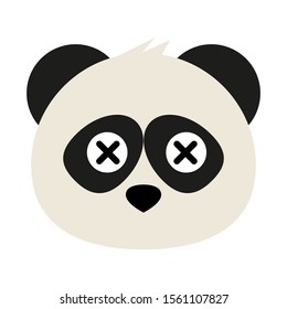 Cute panda emoticon with different expressions. Funny emoji faces. Simple cartoon vector illustration.