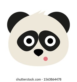 Cute panda emoticon with different expressions. Funny emoji faces. Simple cartoon vector illustration.