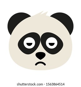Cute panda emoticon with different expressions. Funny emoji faces. Simple cartoon vector illustration.
