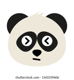 Cute panda emoticon with different expressions. Funny emoji faces. Simple cartoon vector illustration.