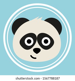 Cute panda emoticon with different expressions. Funny emoji faces. Simple cartoon vector illustration.