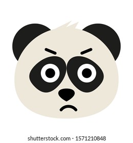 Cute panda emoticon with different expressions. Funny emoji faces. Simple cartoon vector illustration.