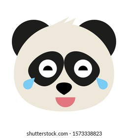 Cute panda emoticon. Simple cartoon vector illustration.