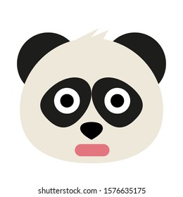 Cute panda emoticon. Simple cartoon vector illustration.