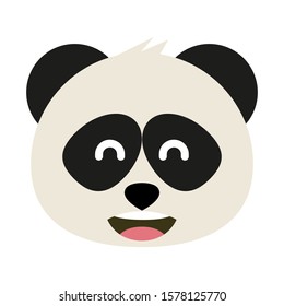 Cute panda emoticon. Simple cartoon vector illustration.