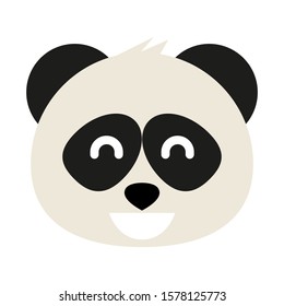 Cute panda emoticon. Simple cartoon vector illustration.