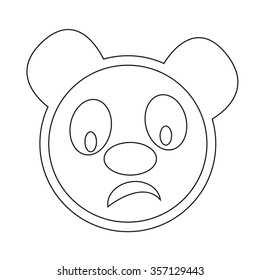 Cute panda emotion Icon Illustration sign design