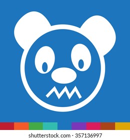 Cute panda emotion Icon Illustration sign design