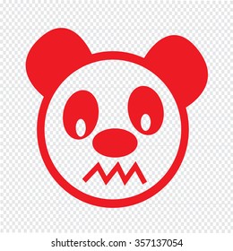 Cute panda emotion Icon Illustration sign design