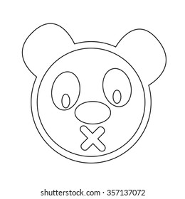 Cute panda emotion Icon Illustration sign design