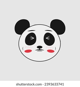 Cute panda with emotions, vector design
