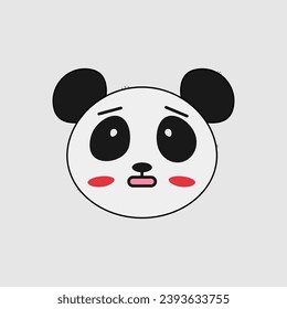 Cute panda with emotions, vector design
