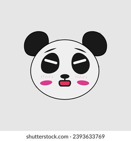 Cute panda with emotions, vector design

