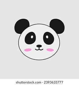 Cute panda with emotions, vector design
