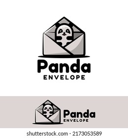 ilustración de arte de sobre de panda lindo