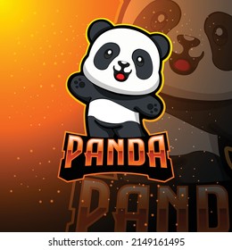 Cute Panda Esport Gaming Mascot Logo Desig
