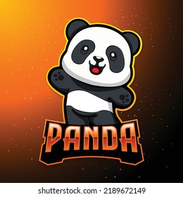 Cute panda esport gaming mascot logo
