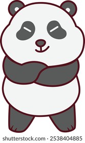 Cute Panda with Evil Expression Illustration