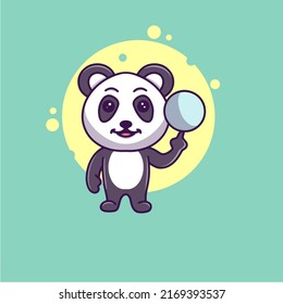 panda lindo haciendo ejercicio con bola