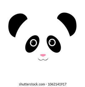 Cute Panda Face Stock Illustration 1080529514