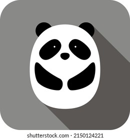 Cute panda face and body flat design, vector