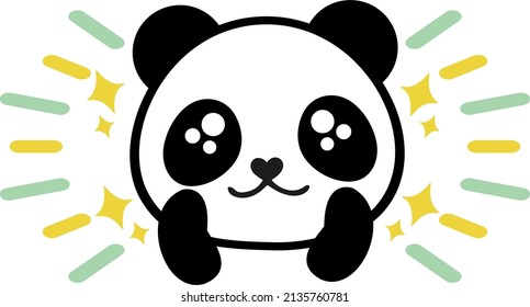 cara de panda linda con luz brillante