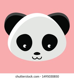 Cute Panda Face Cartoon Background