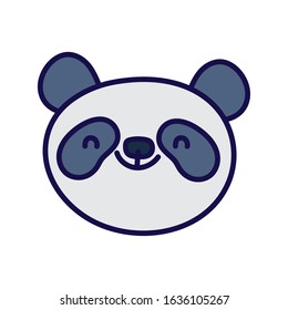 cute panda face cartoon character on white background vector illustration