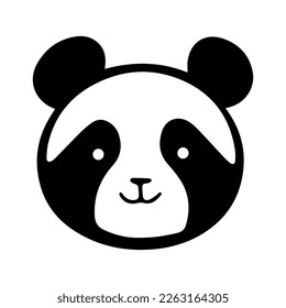 Cute Panda Face cartoon Vector Icon logo isolated on white