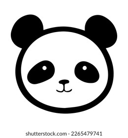 Cute Panda Face cartoon Vector Icon logo isolated on white