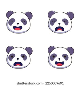 linda colección de emote de cara de panda