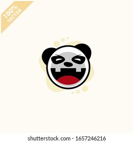 Cute panda face emoticon emoji expression Illustration. Scalable and editable vector.	
