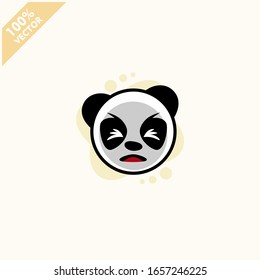 Cute panda face emoticon emoji expression Illustration. Scalable and editable vector.	

