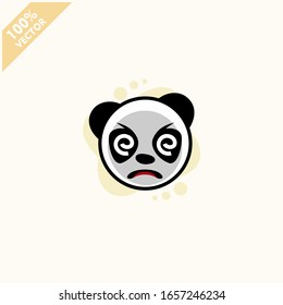 Cute panda face emoticon emoji expression Illustration. Scalable and editable vector.	
