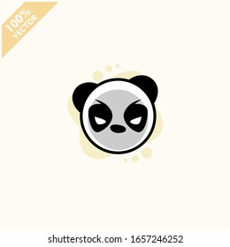 Cute panda face emoticon emoji expression Illustration. Scalable and editable vector.	
