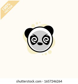 Cute panda face emoticon emoji expression Illustration. Scalable and editable vector.	
