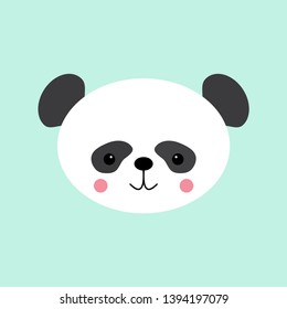 Cute panda face head. Vector