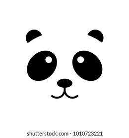 Cute Panda face icon isolated on white background