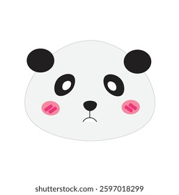 cute panda face icon for stickers 
