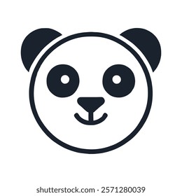 Cute Panda Face Icon vector