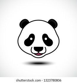 Cute panda face isolated on white background. Vector Illustration